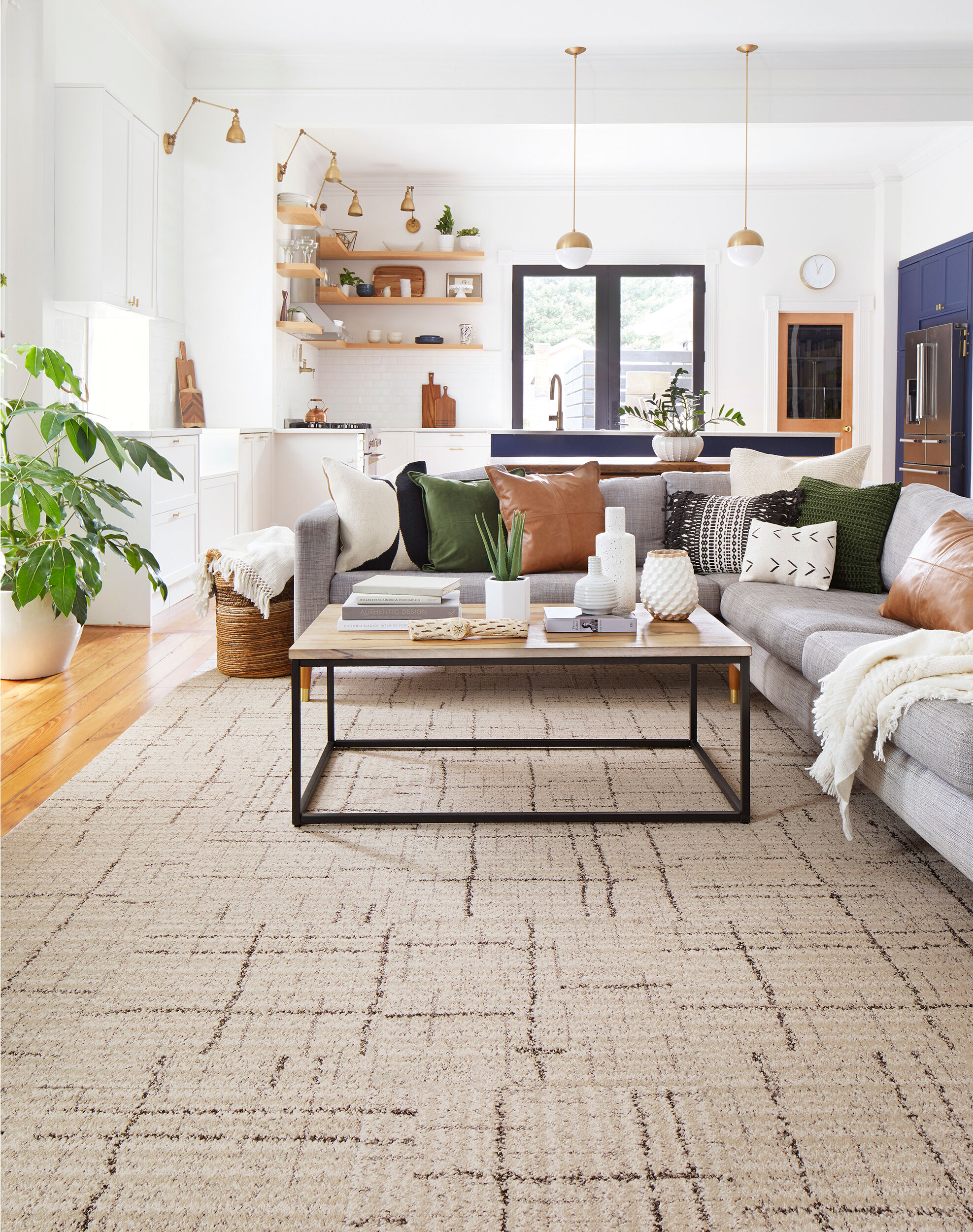 Carry A Torch - Cream: Patterned Area Rugs & Carpet Tiles by FLOR