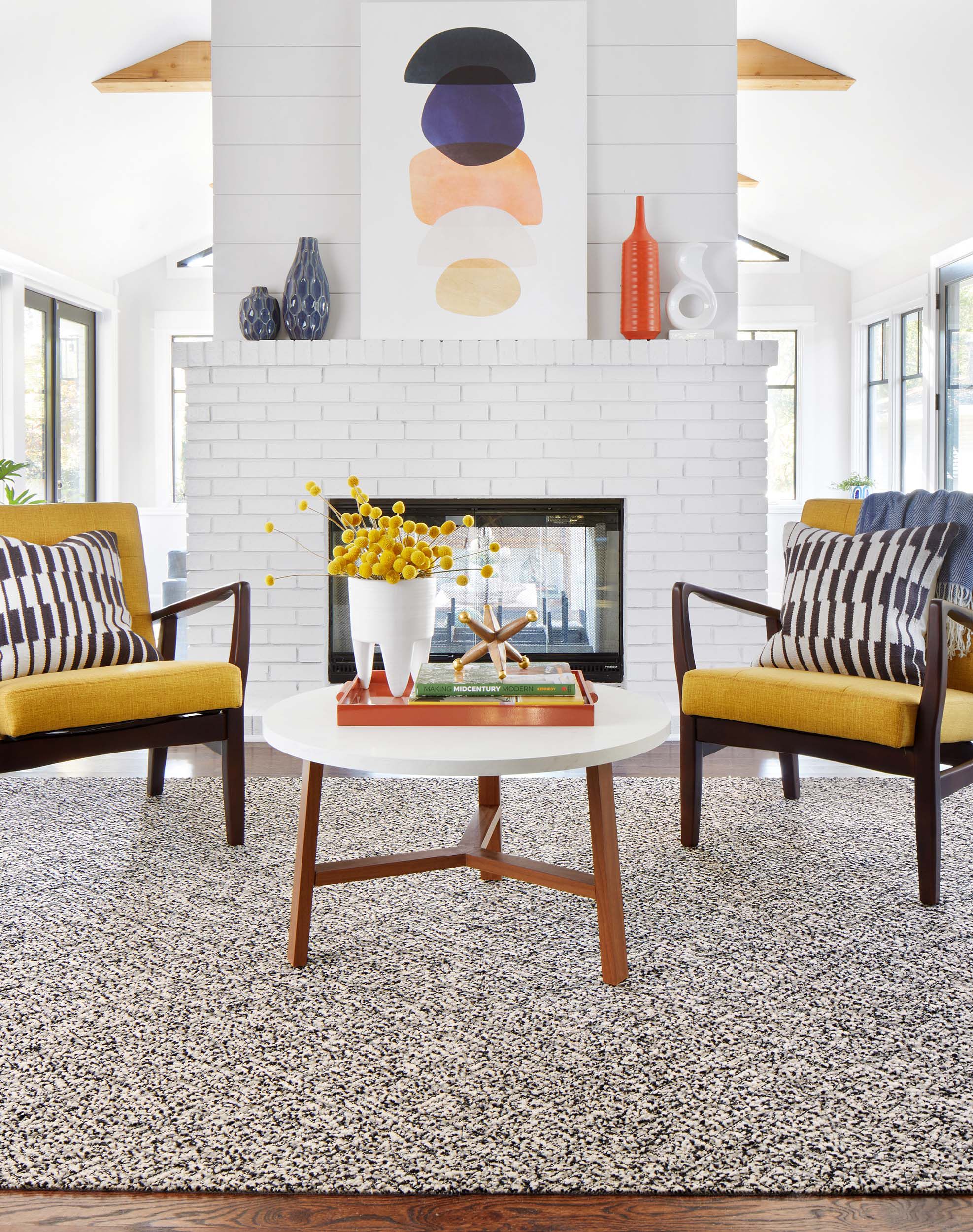 Knotting Hem - Pearl / Flint: Patterned Area Rugs & Carpet Tiles