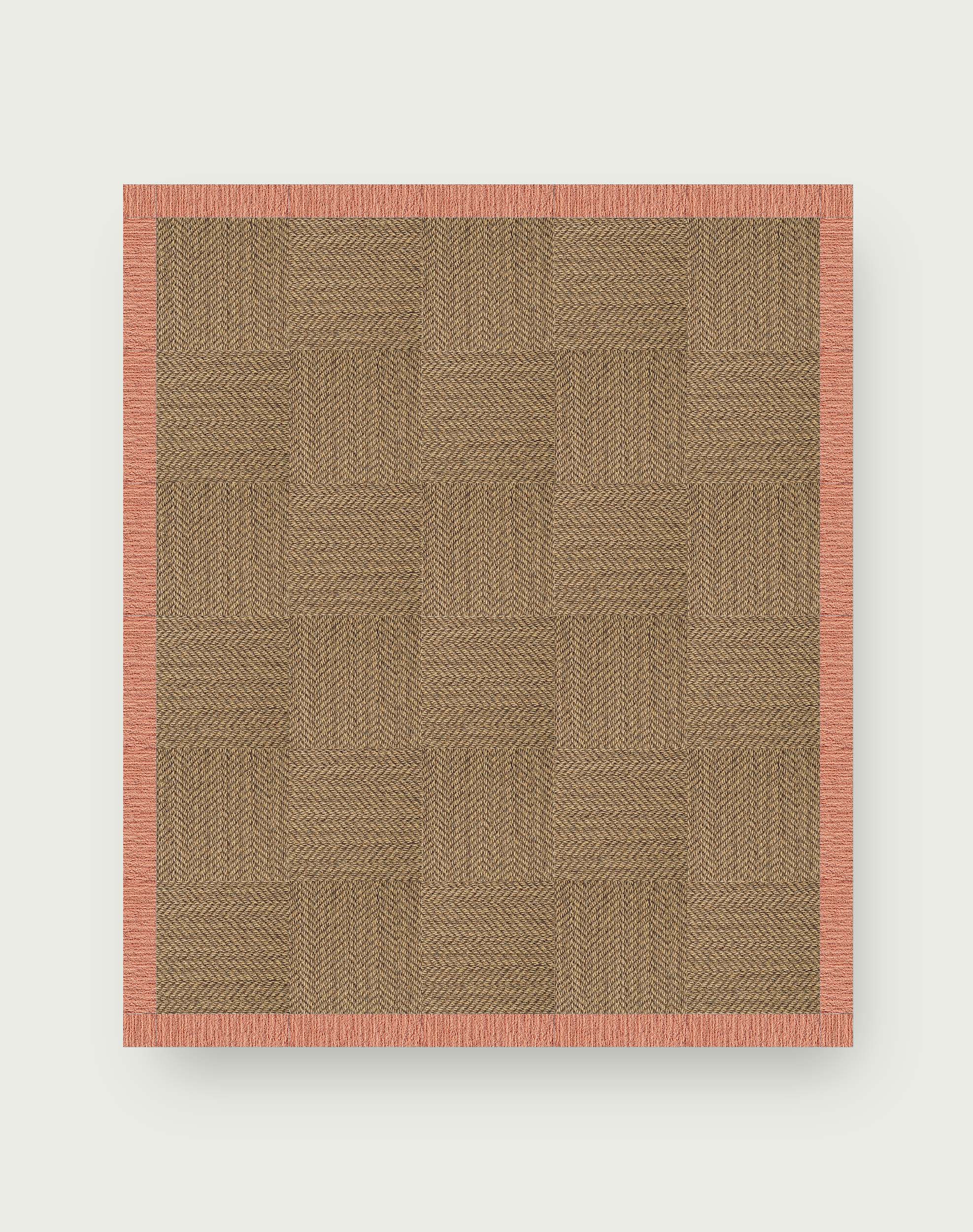 Suit Yourself Quarter Border - Raffia / Coral - 9x11