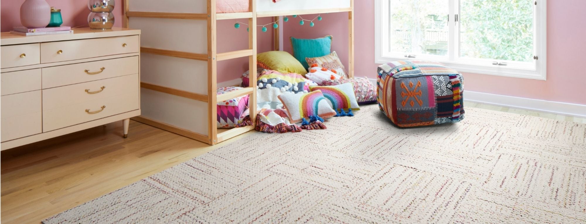 In Stitches - Bone: Patterned Area Rugs & Carpet Tiles by FLOR
