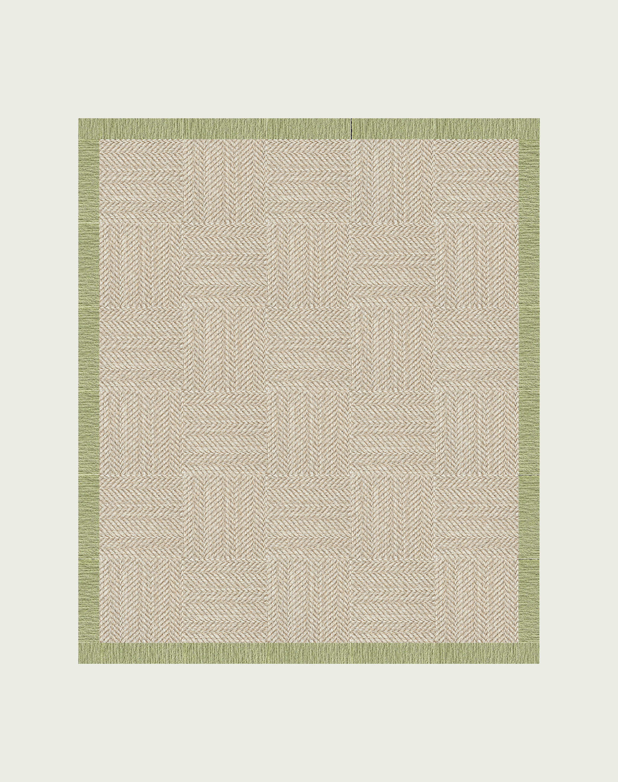 Suit Yourself Quarter Border - Linen / Mint - 9x11