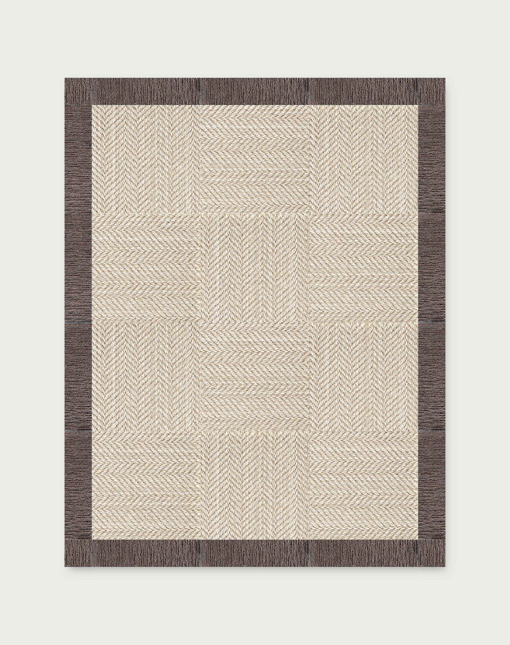 Suit Yourself Quarter Border - Linen / Mink - 6x7