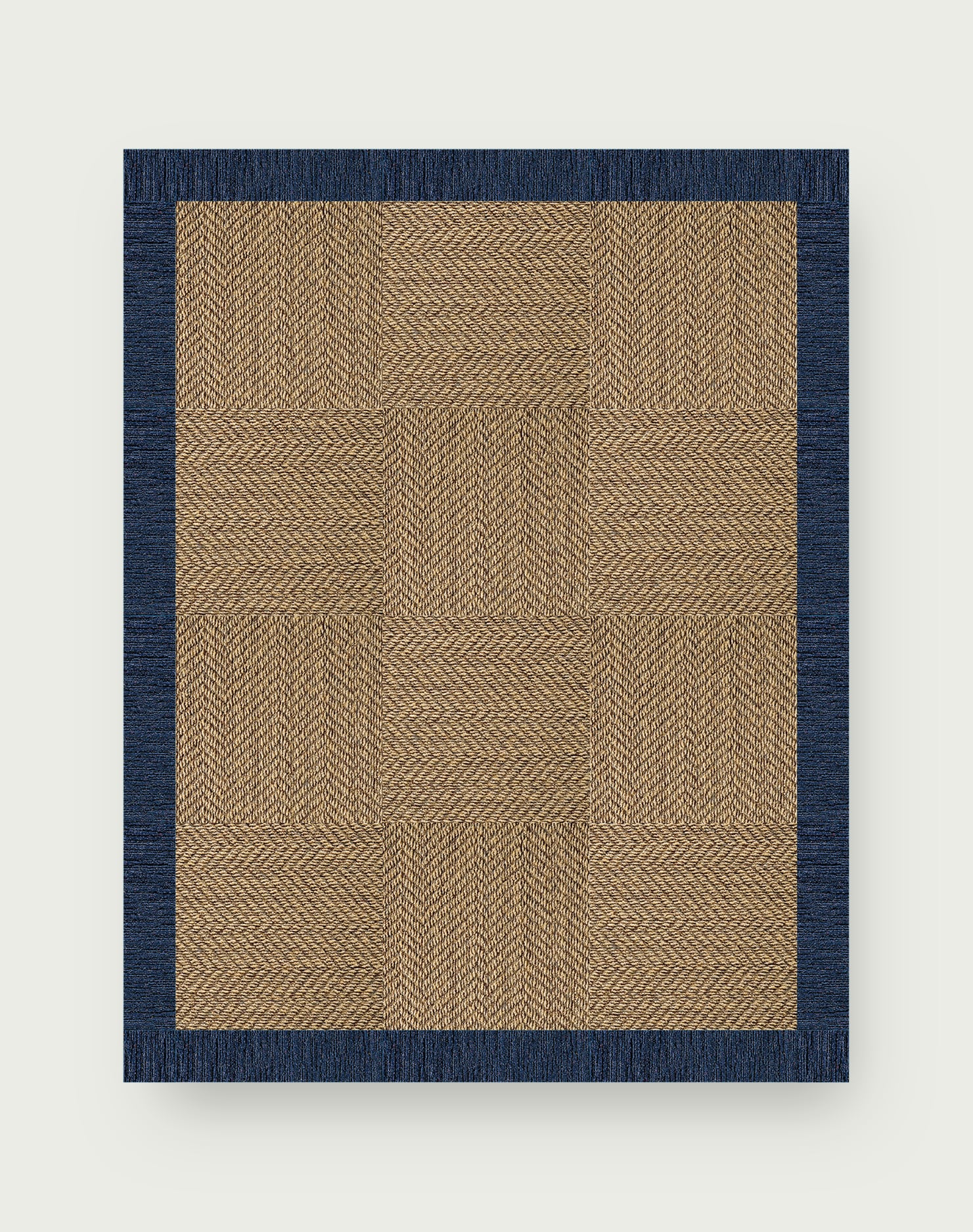 6x7 Rug Suit Yourself Quarter Border - Raffia / Indigo - 6x7: FLOR Signature ...