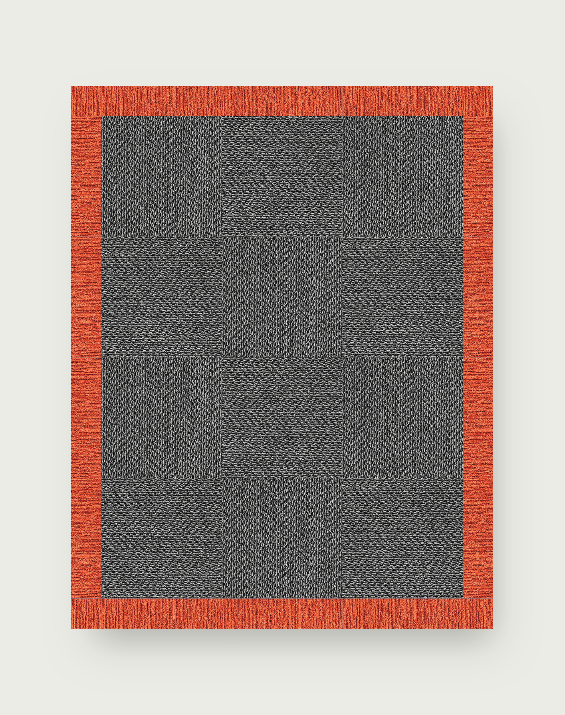 Suit Yourself Quarter Border - Granite / Tangerine - 6x7