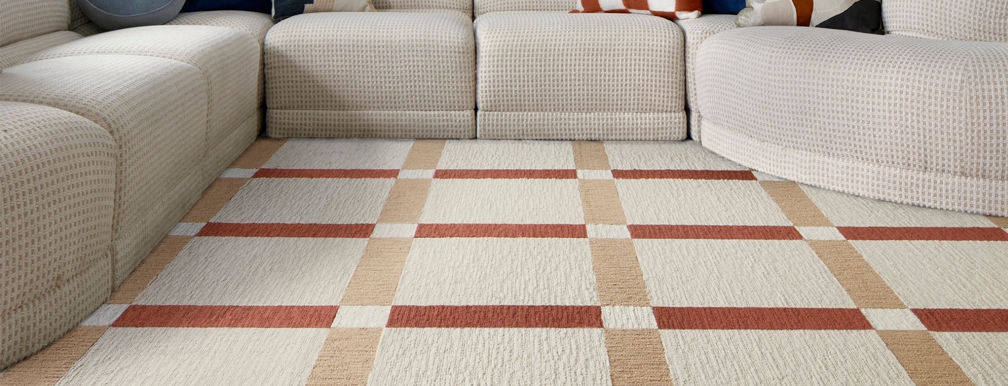 Boxed In - Bone - 10x12: FLOR Signature Area Rugs by FLOR