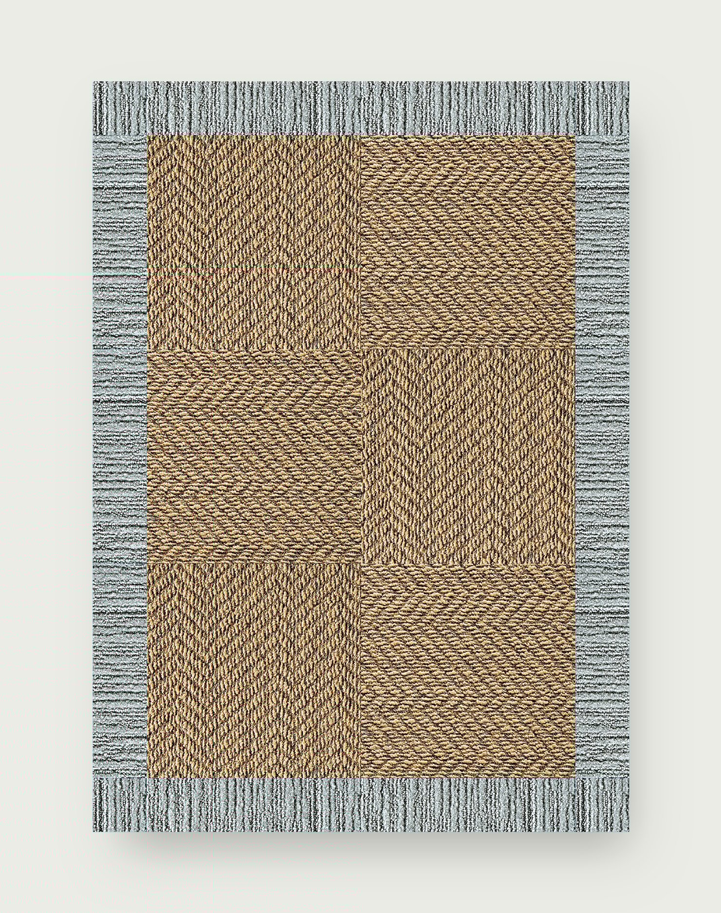 Suit Yourself Quarter Border - Raffia / Flannel Blue - 4x6