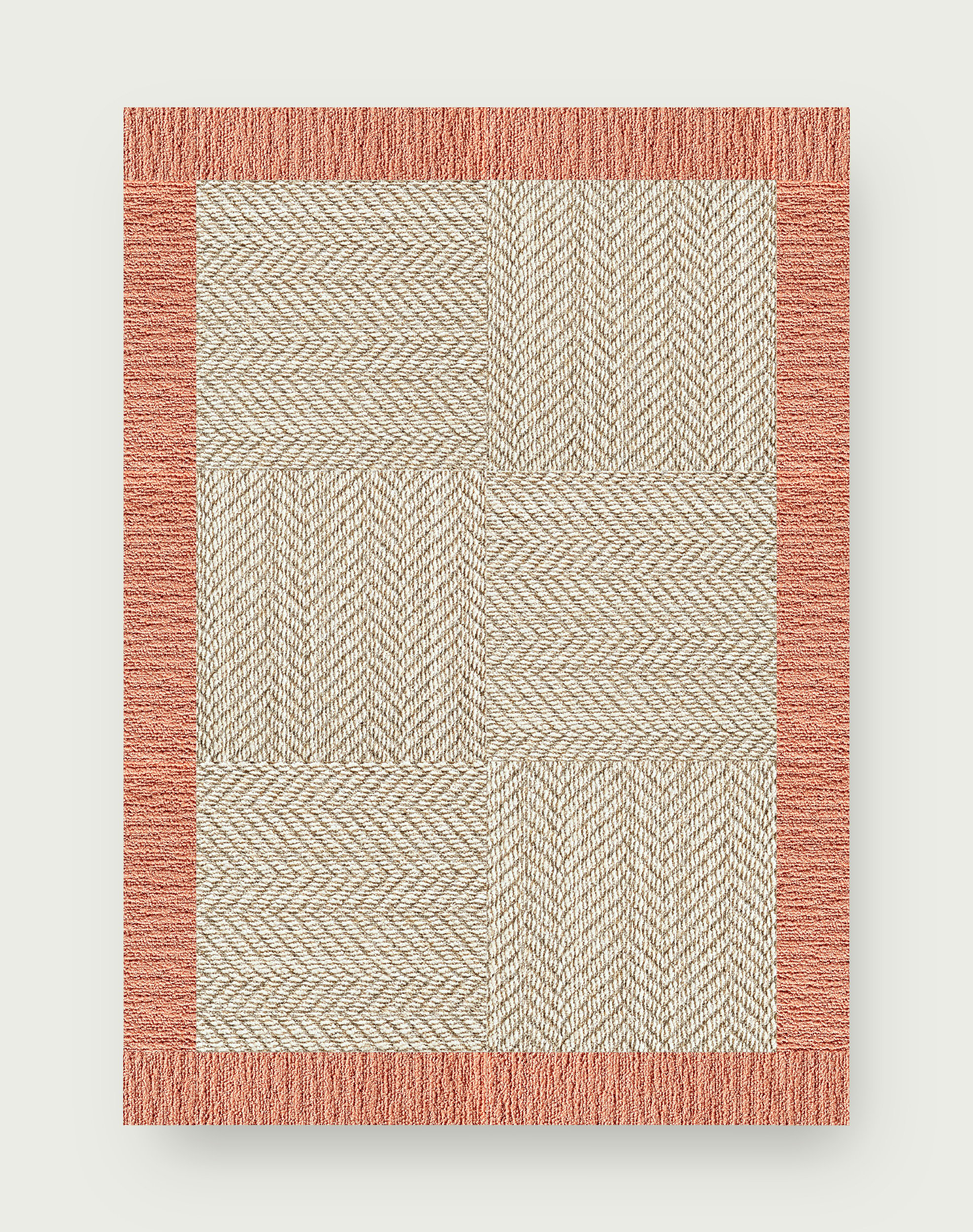 Suit Yourself Quarter Border - Linen / Coral - 4x6