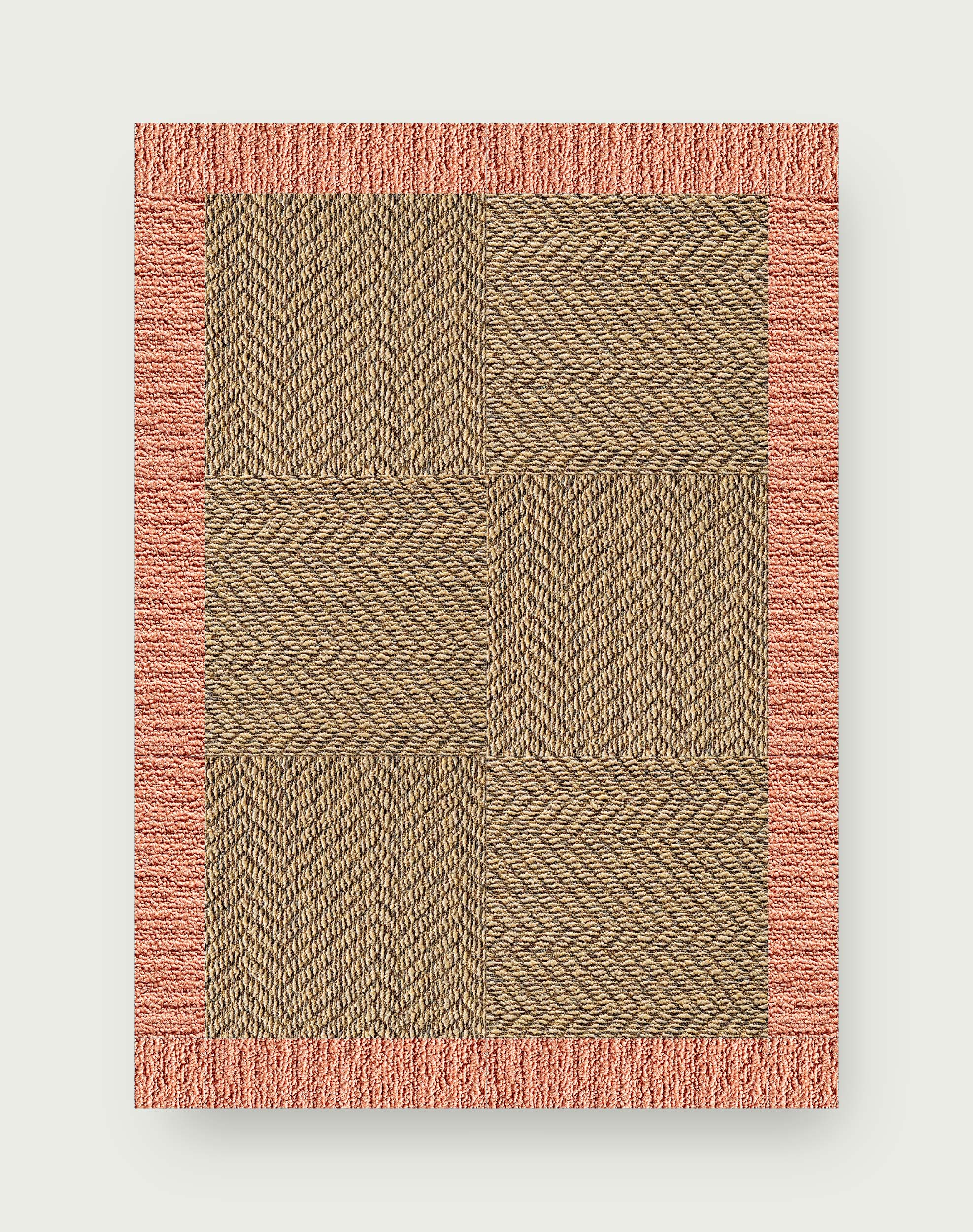 Suit Yourself Quarter Border - Raffia / Coral - 4x6