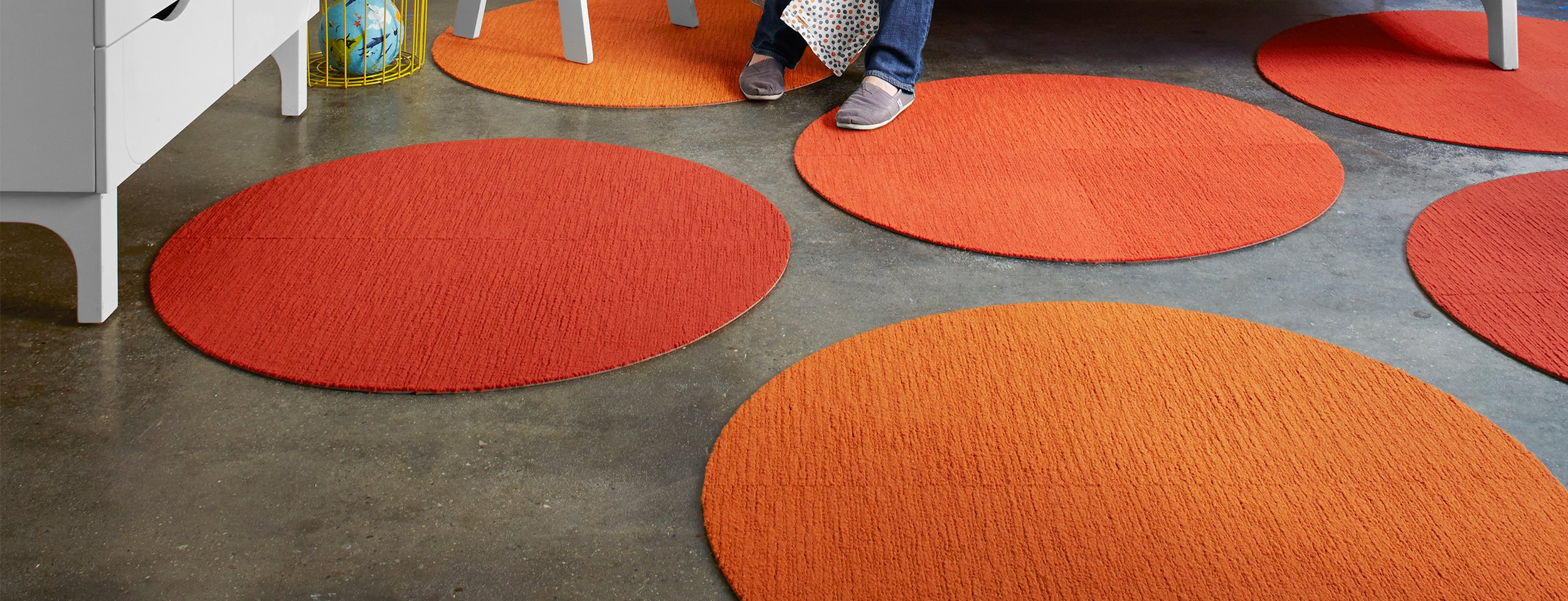 Round cheap orange rug
