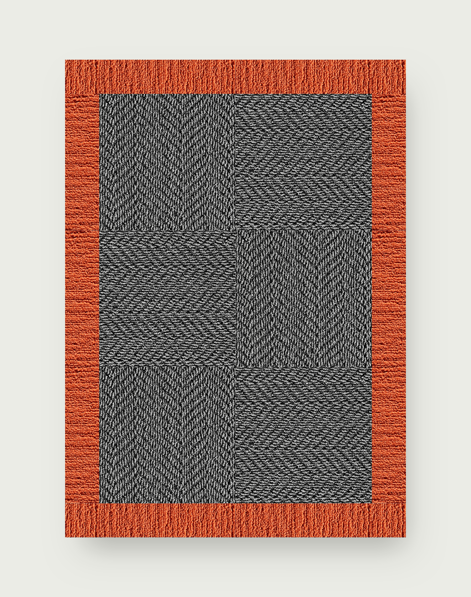 Suit Yourself Quarter Border - Granite / Tangerine - 4x6
