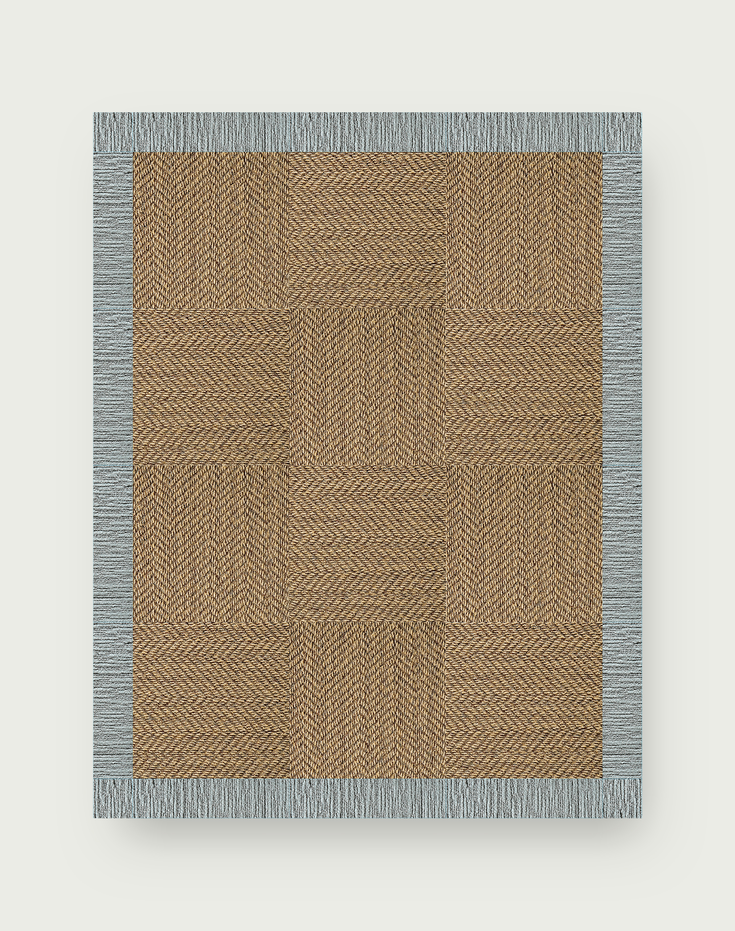 6x7 Rug Suit Yourself Quarter Border - Raffia / Flannel Blue - 6x7: FLOR ...