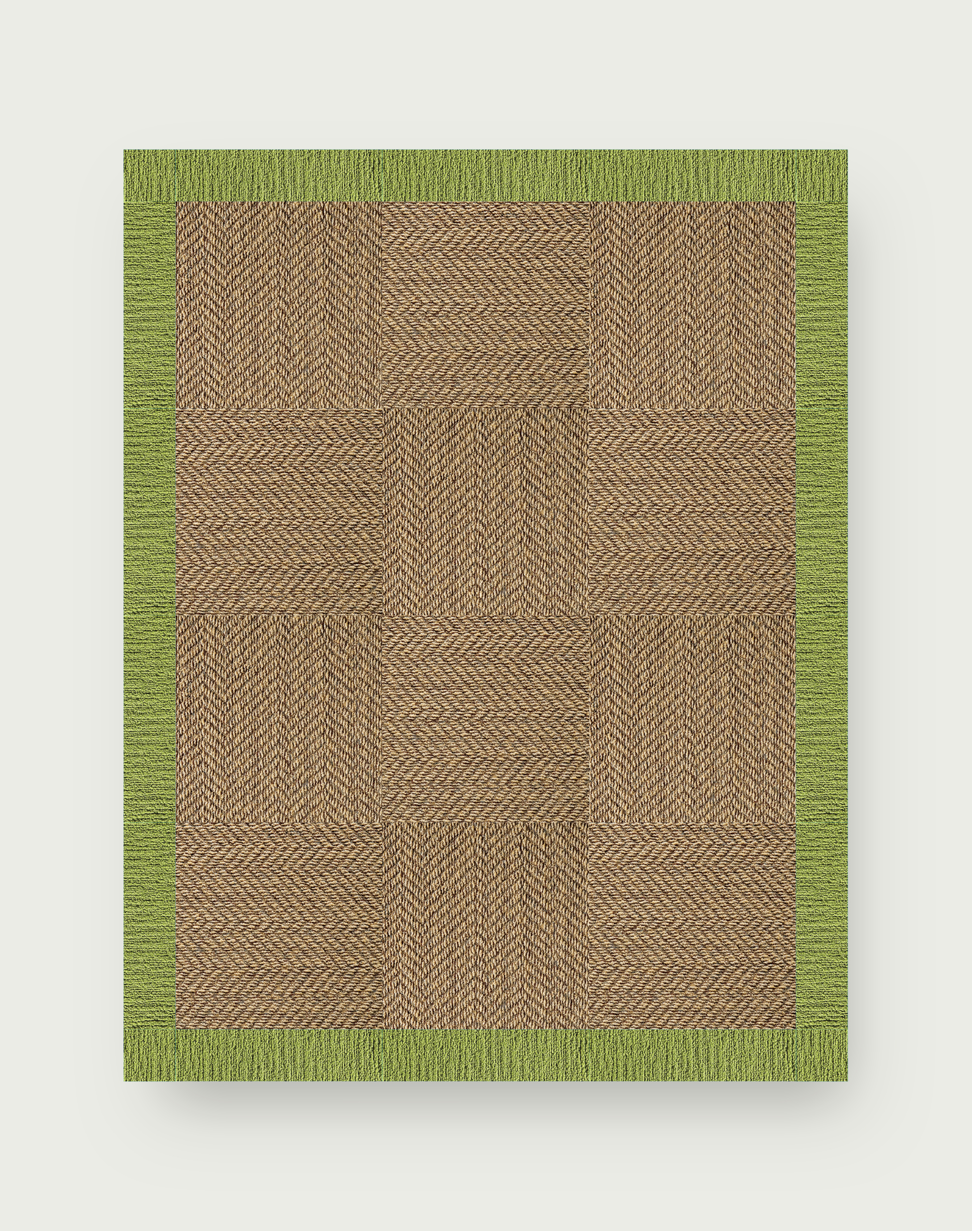 6x7 Rug Suit Yourself Quarter Border - Raffia / Kiwi - 6x7: FLOR Signature Area ...