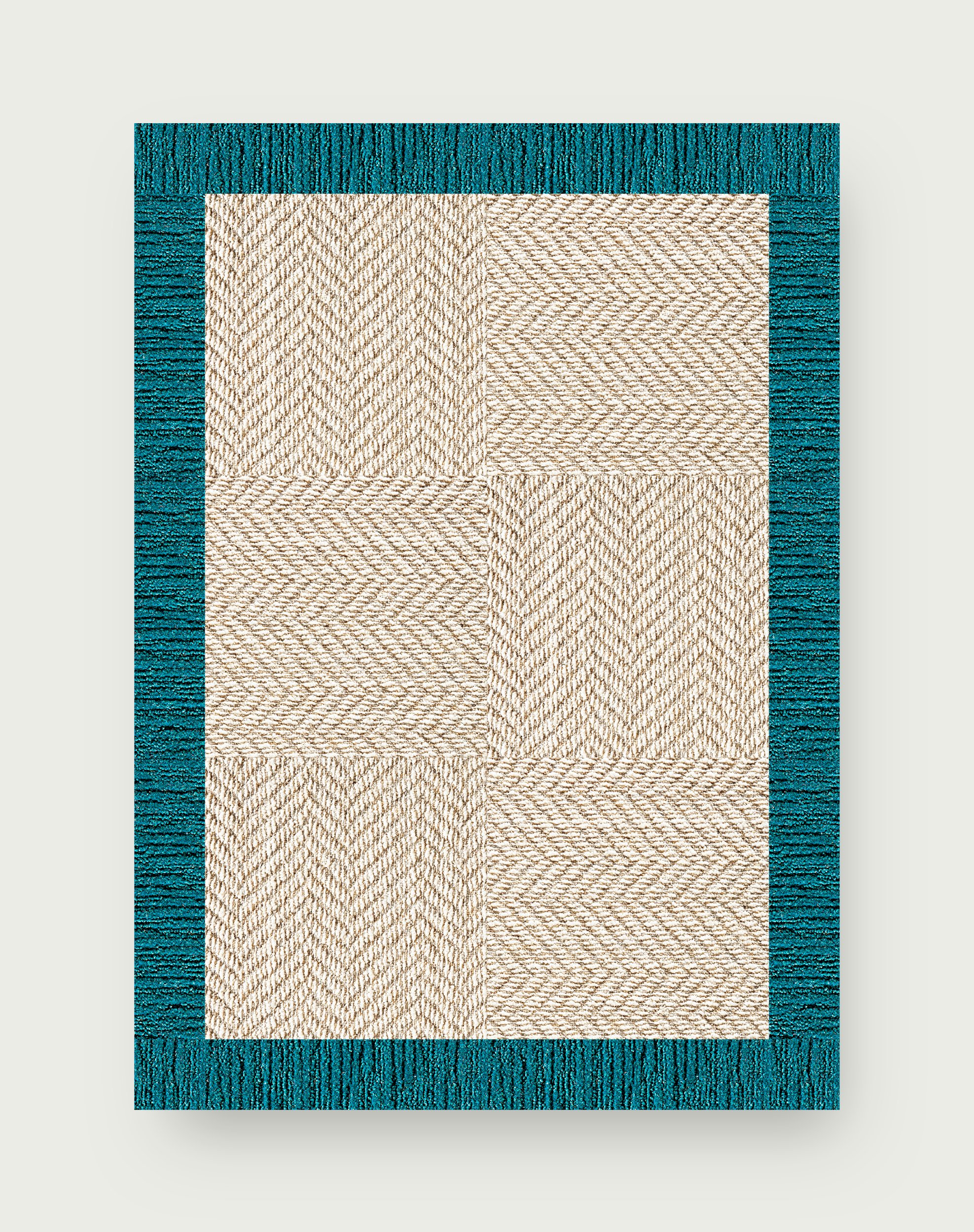 Suit Yourself Quarter Border - Linen / Turquoise - 4x6