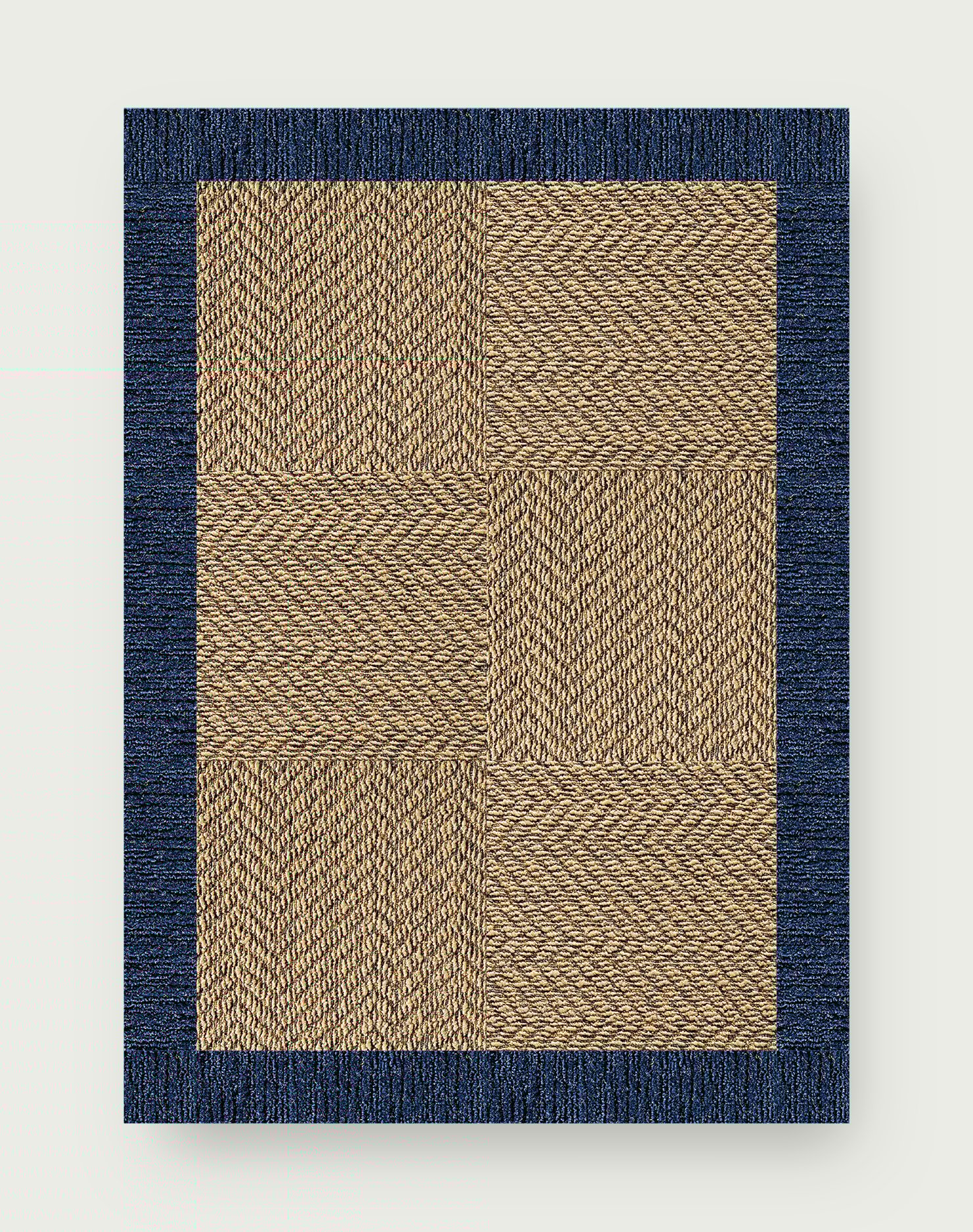 Suit Yourself Quarter Border - Raffia / Indigo - 4x6