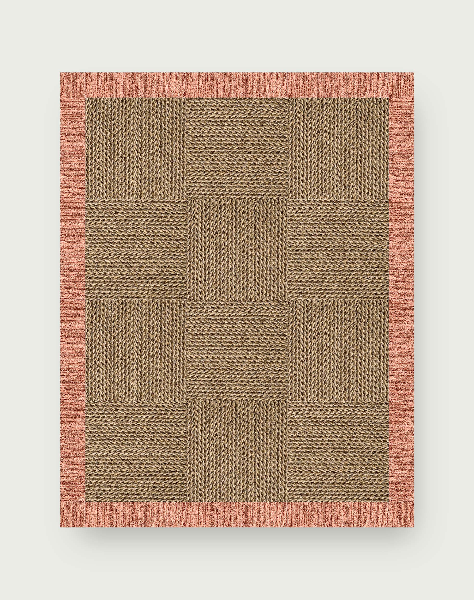 Suit Yourself Quarter Border - Raffia / Coral - 6x7