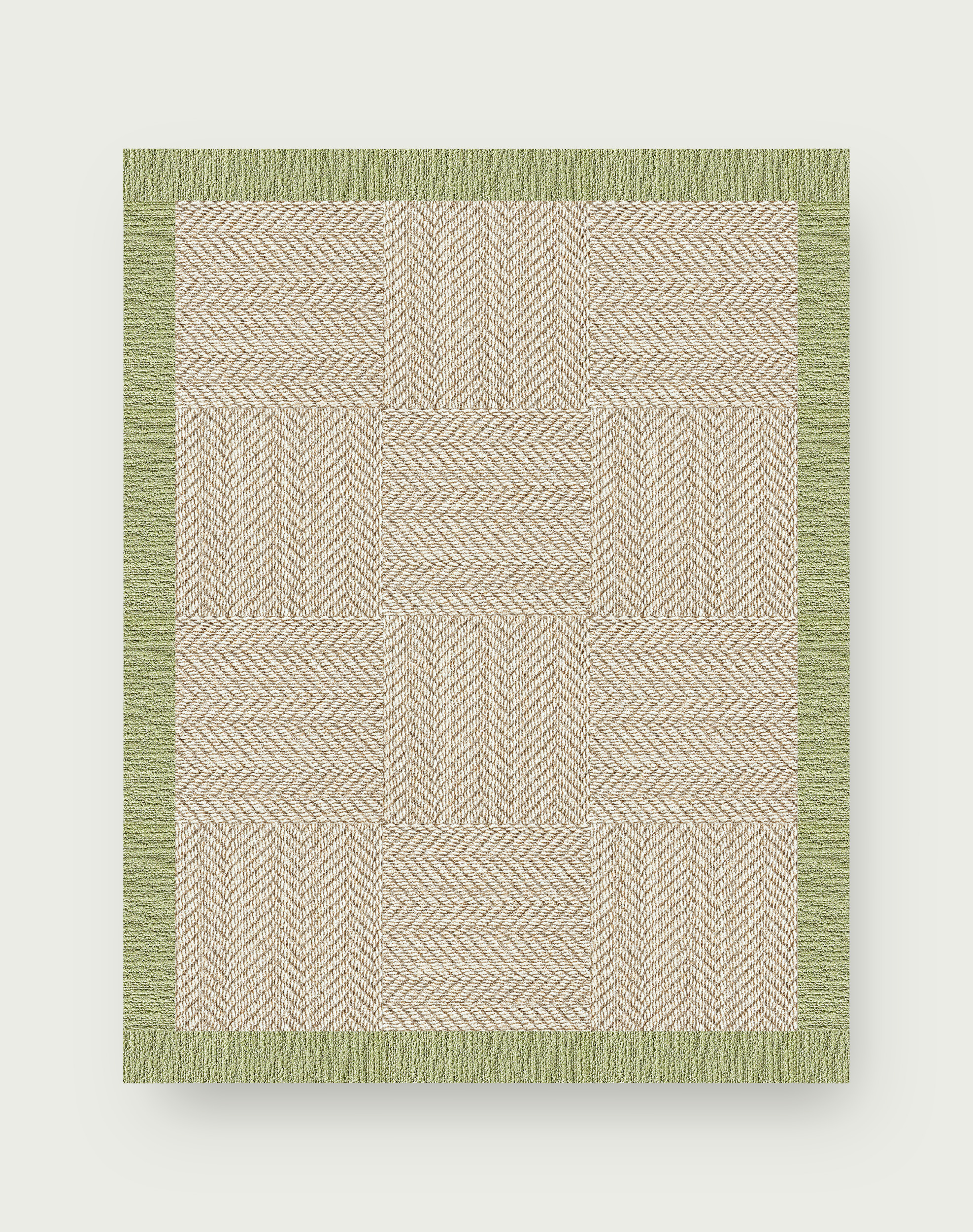 Suit Yourself Quarter Border - Linen / Mint - 6x7