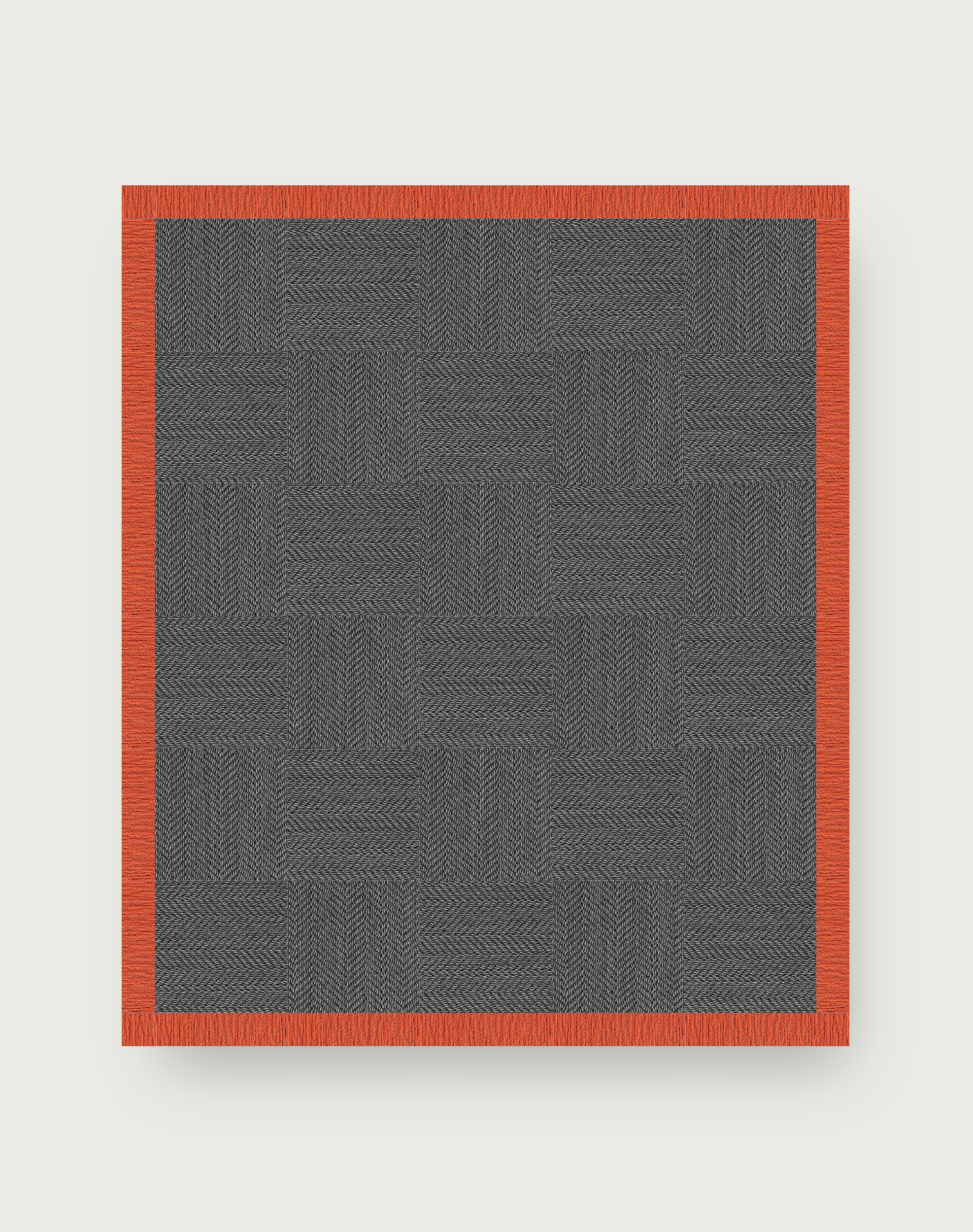 Suit Yourself Quarter Border - Granite / Tangerine - 9x11