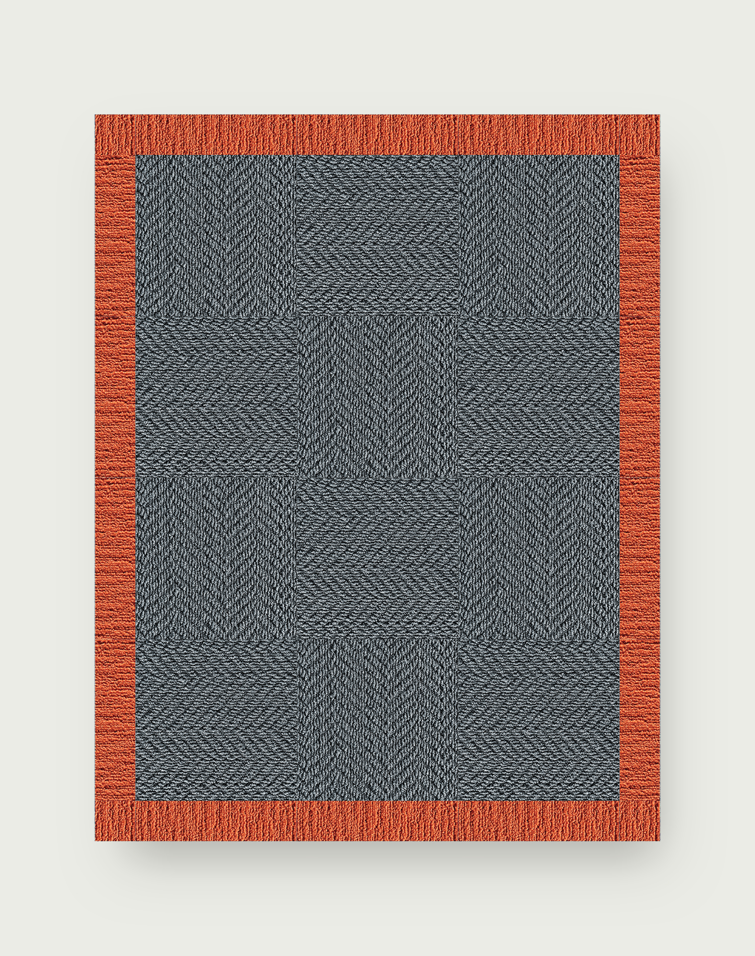 6x7 Rug Suit Yourself Quarter Border - Storm / Tangerine - 6x7: FLOR Signature ...