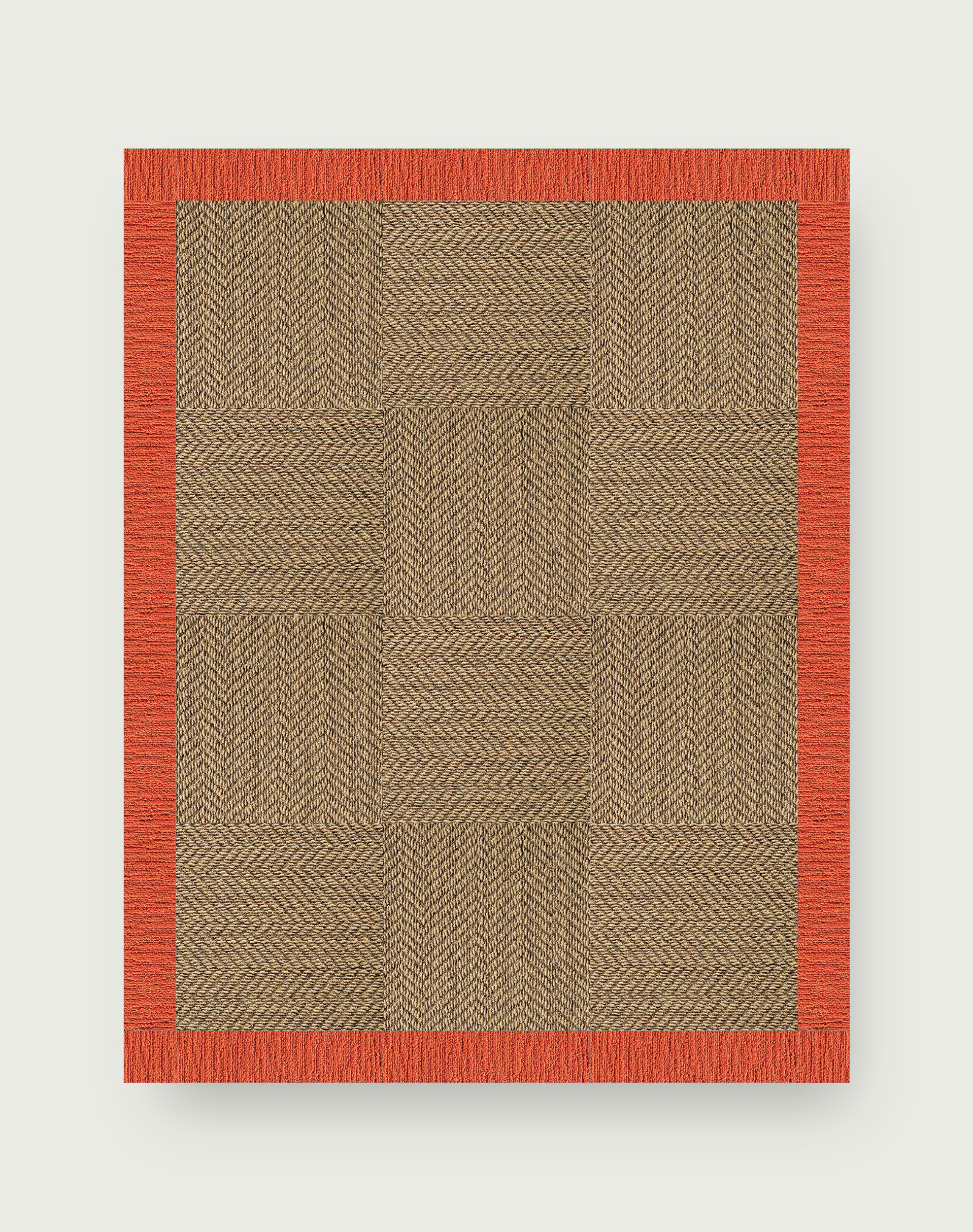 Suit Yourself Quarter Border - Raffia / Tangerine - 6x7