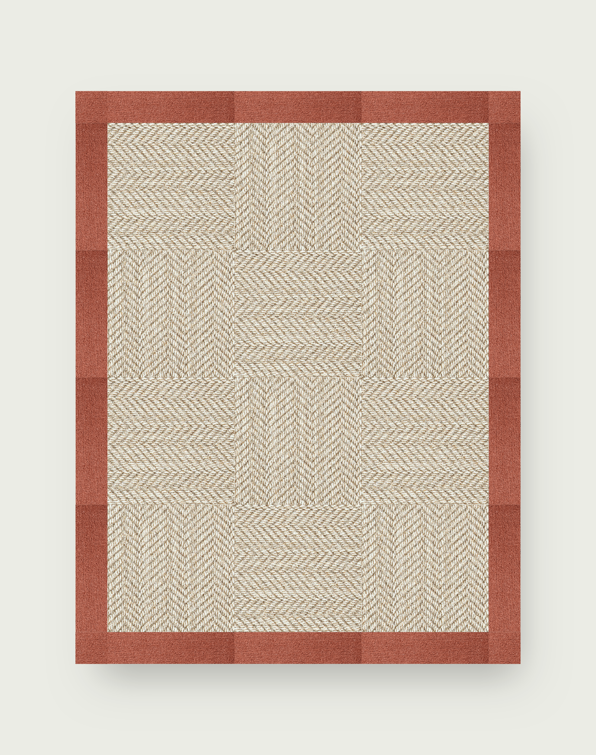 6x7 Rug Suit Yourself Quarter Border - Linen / Spice - 6x7: FLOR Signature Area ...