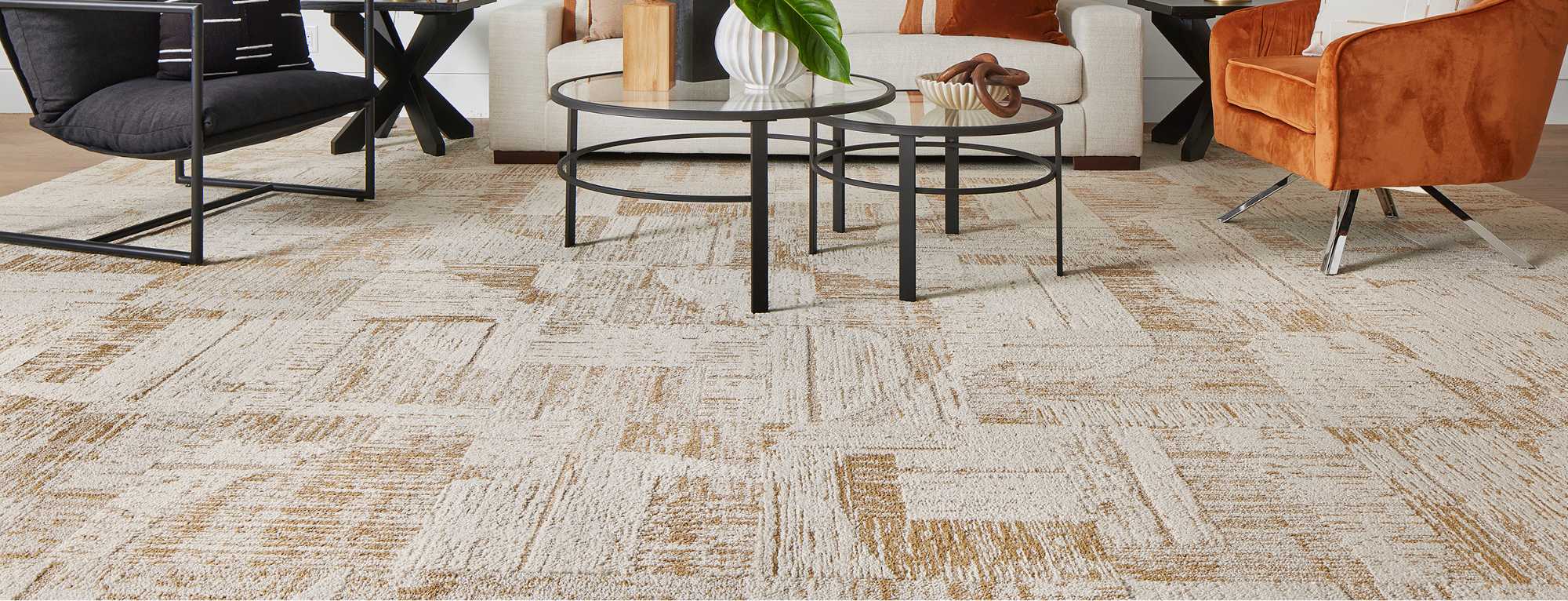 Clouded View - Bone / Spice: All Area Rugs & Carpet Tiles by FLOR